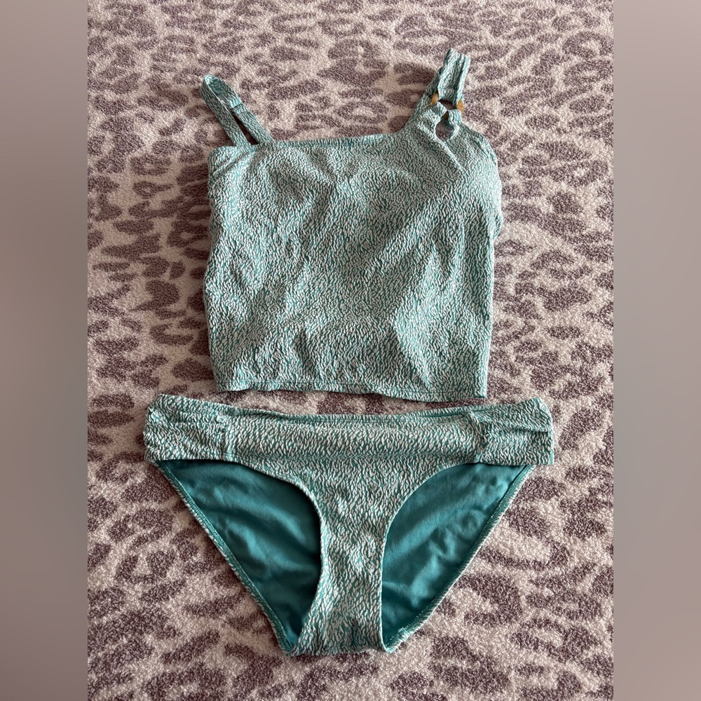 blue 2 piece swimsuit